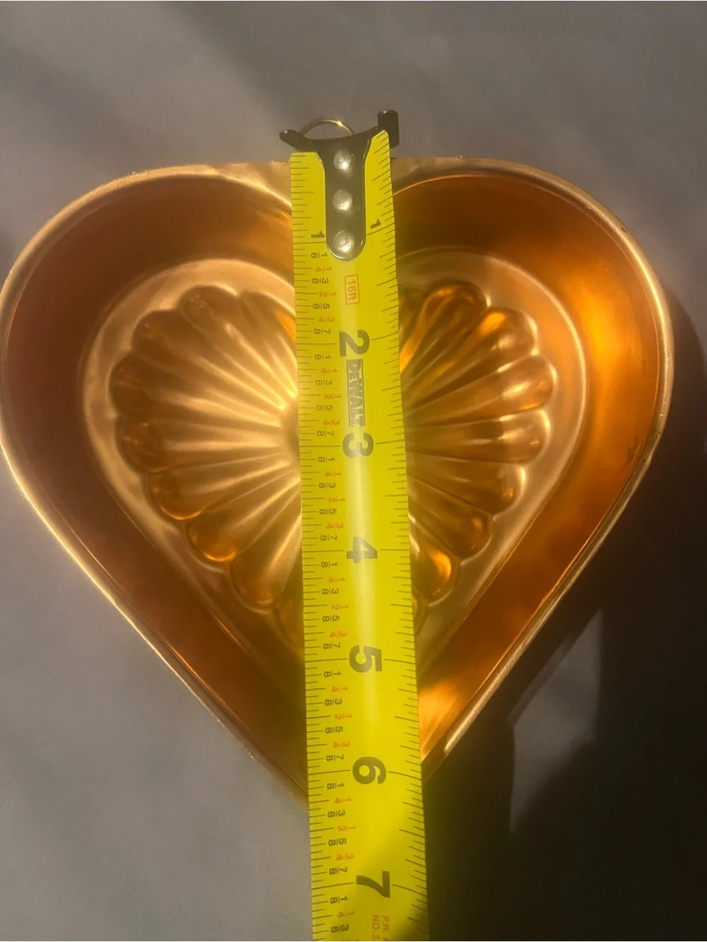 Vintage Heart-Shaped Copper Wall Mold Jello cottage core granny